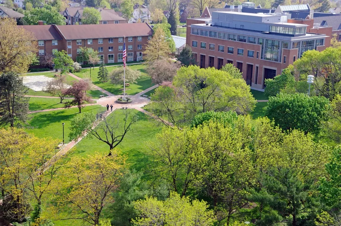 Aerial photo of AU Quad